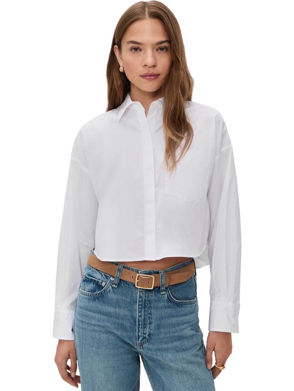 Nwt Rag & Bone- Marin Cropped Shirt. Xxs